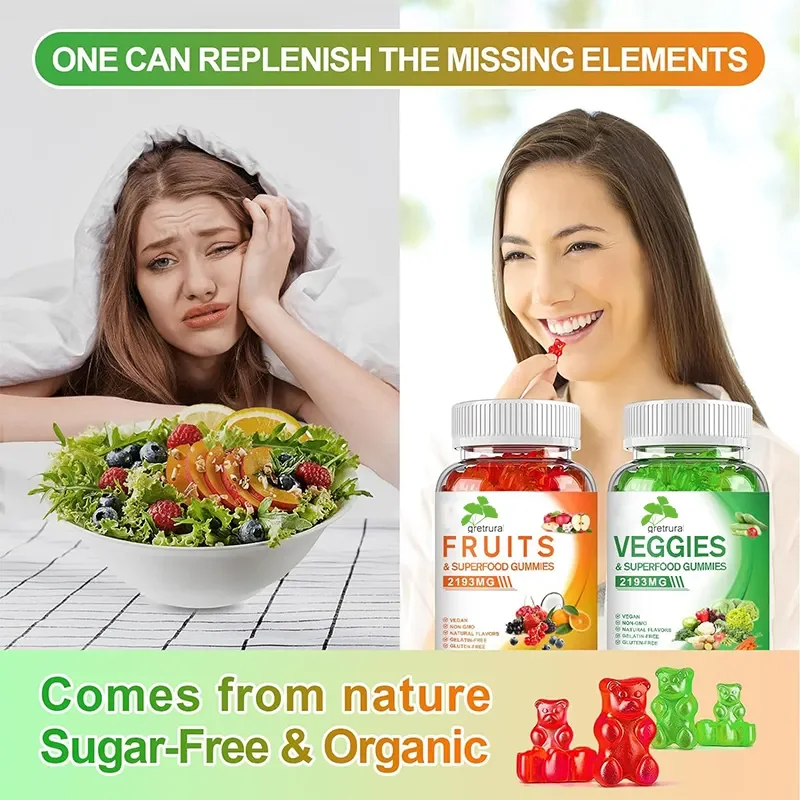 Professional Multi Super Fruits Veggies Gummy Sugar Free Daily Gummy Supplements Convenient Delicious Gummies For Health