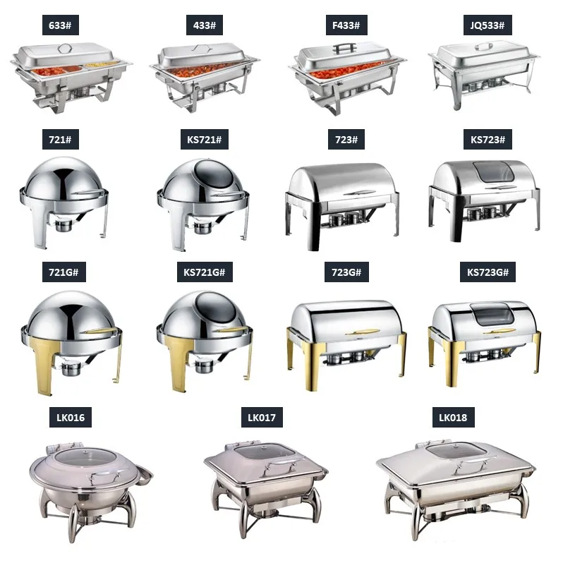 Stainless Steel Buffet Food Warmer Glass Lid Square Chafing Dish