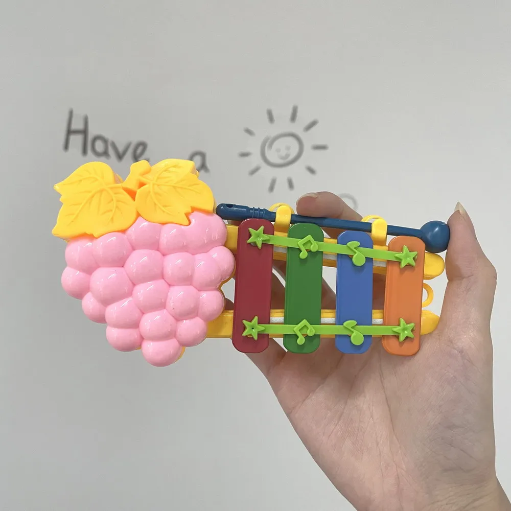 Baby Cultivate Hands On Ability Portable Cartoon Colourful Grape Plastic Keyboard Hand Knock Piano Musical Instruments Toys