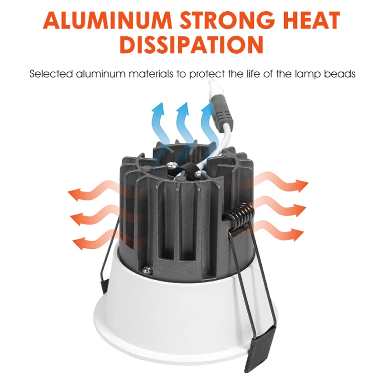 Ushine Nature Warm White Home Hotel Round Ceiling Aluminum 7 12 18 Watt LED Downlight