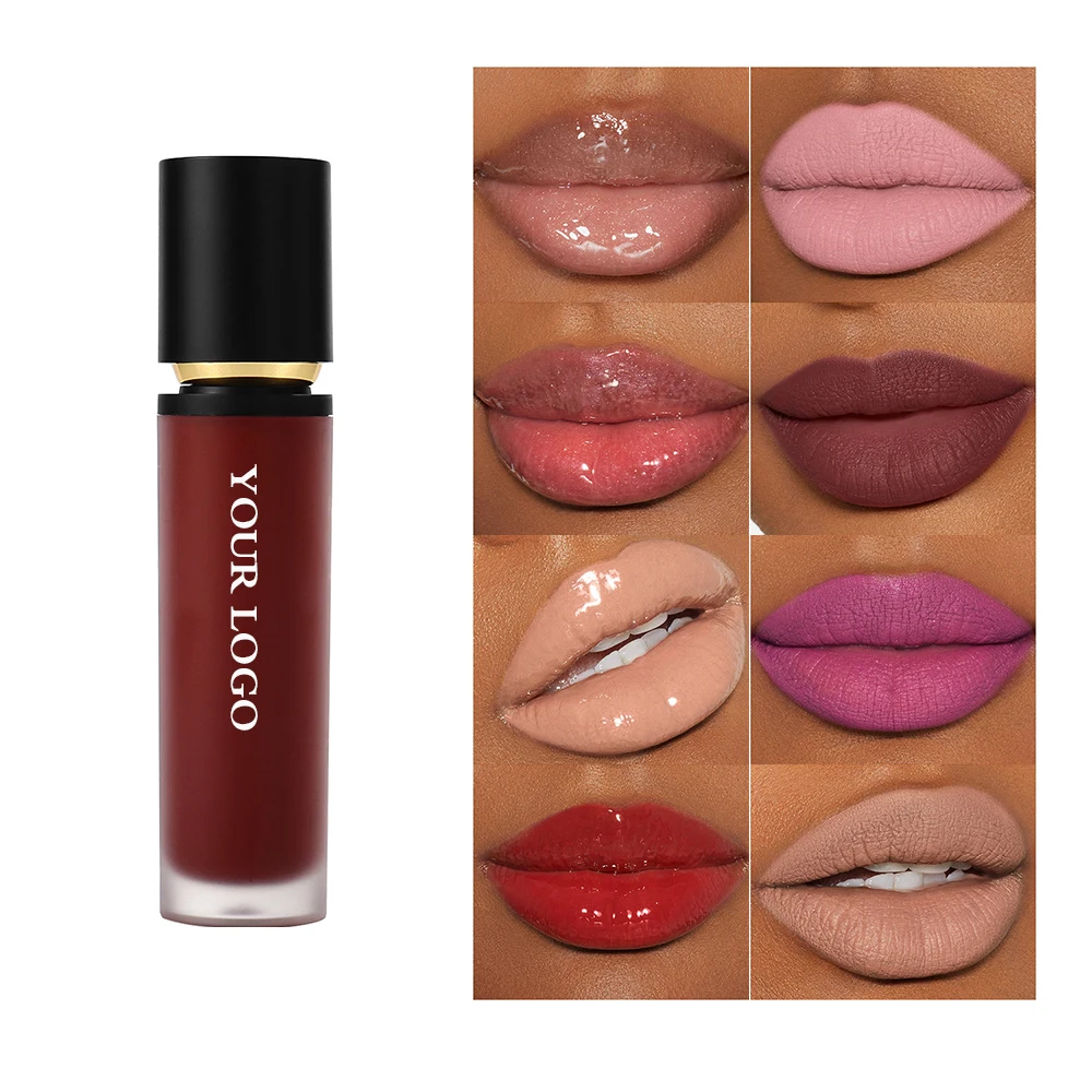 Wholesale Supplies 48 Shades Lip Professional Round Tube Stick Customize Logo Volumizing 8.4g Glitter Lipgloss