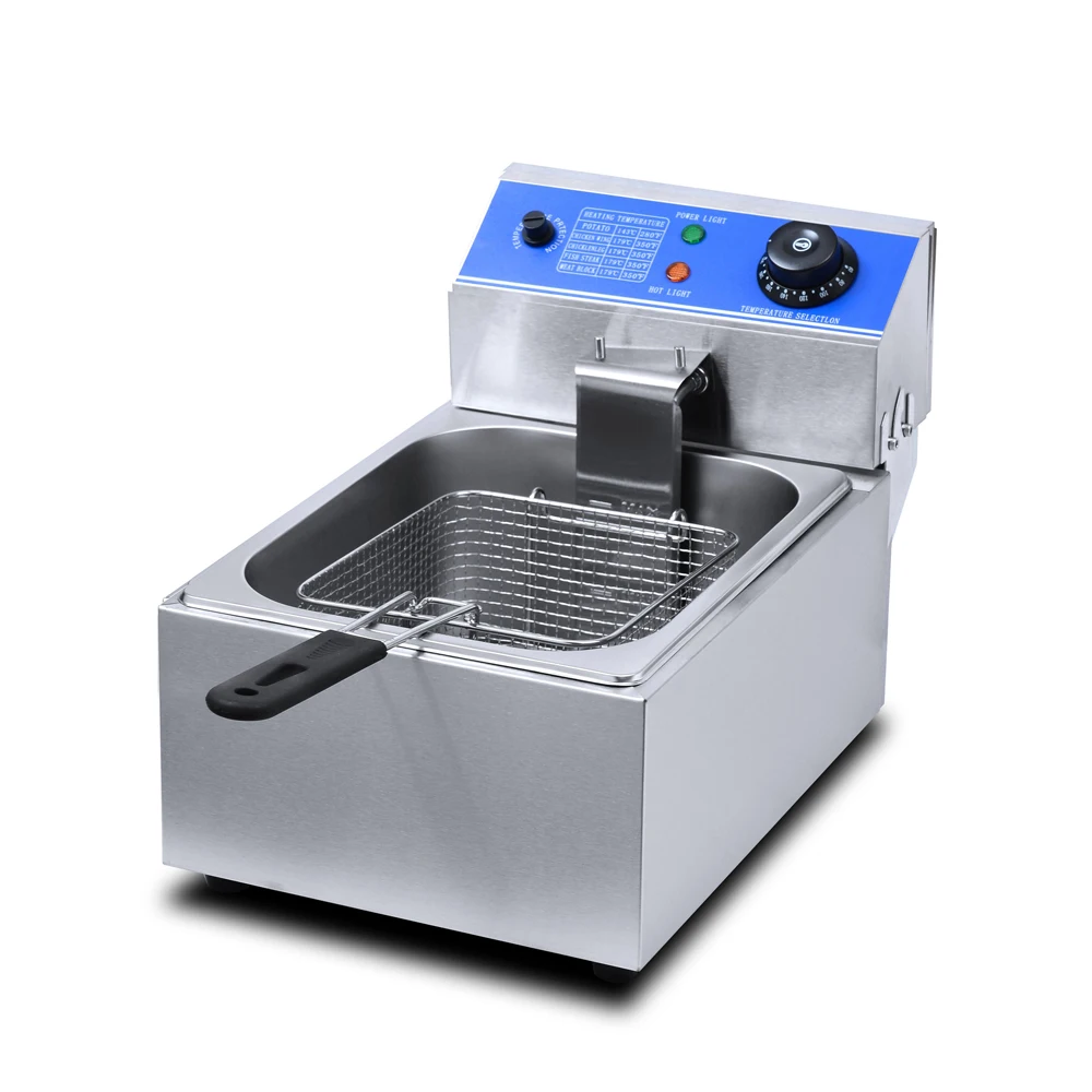 Price Commercial Deep Fryers Electric with Oil 6 Ltr 1-Tank 1-Basket Deep Fryer
