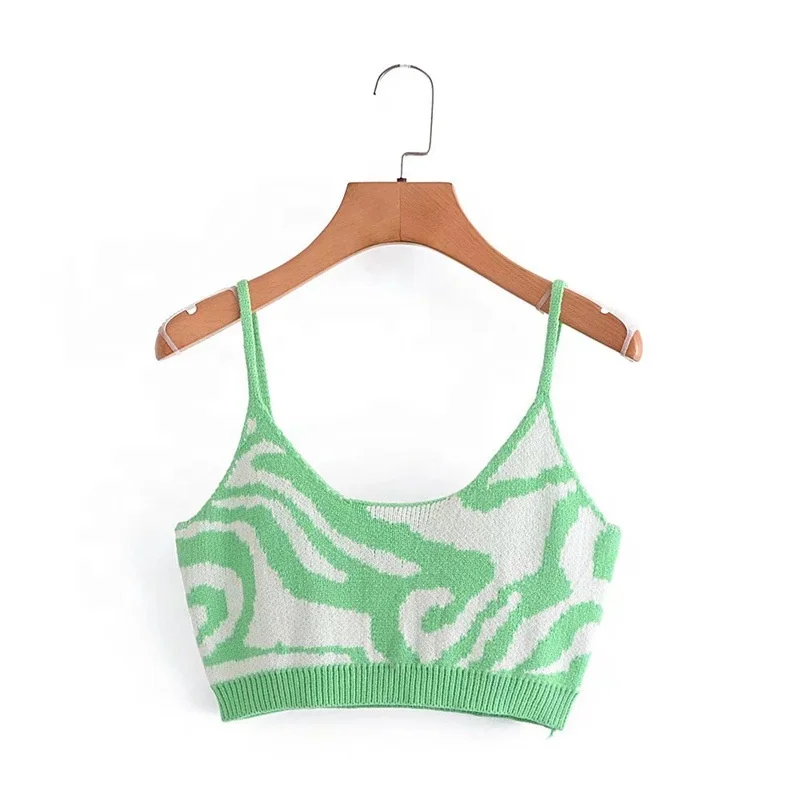 2020 Chain Halter Neck women knitted basic crop tops sleeveless women cami crop top