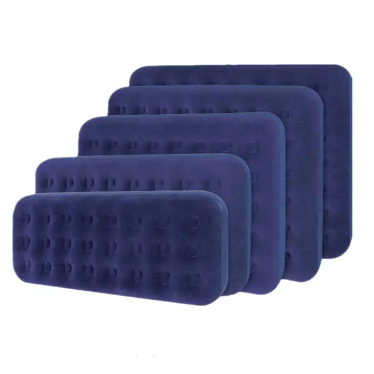 High Quality Flocked PVC Full Size Easy Carry Inflatable Air Sleeping Bed Mattress Camping  inflatable mattress Portable bed