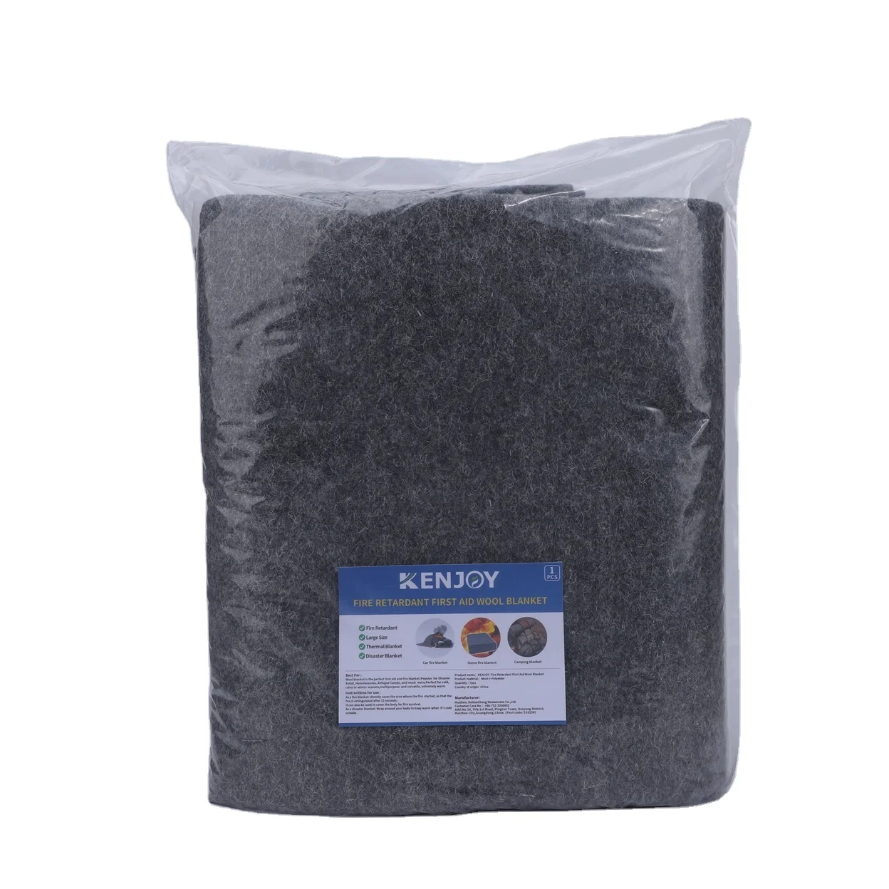 Multi-Purpose  Woolen Fire-Protective Blanket Heat Flame Barrier for Home Safety Industrial Applications Emergency Preparedness