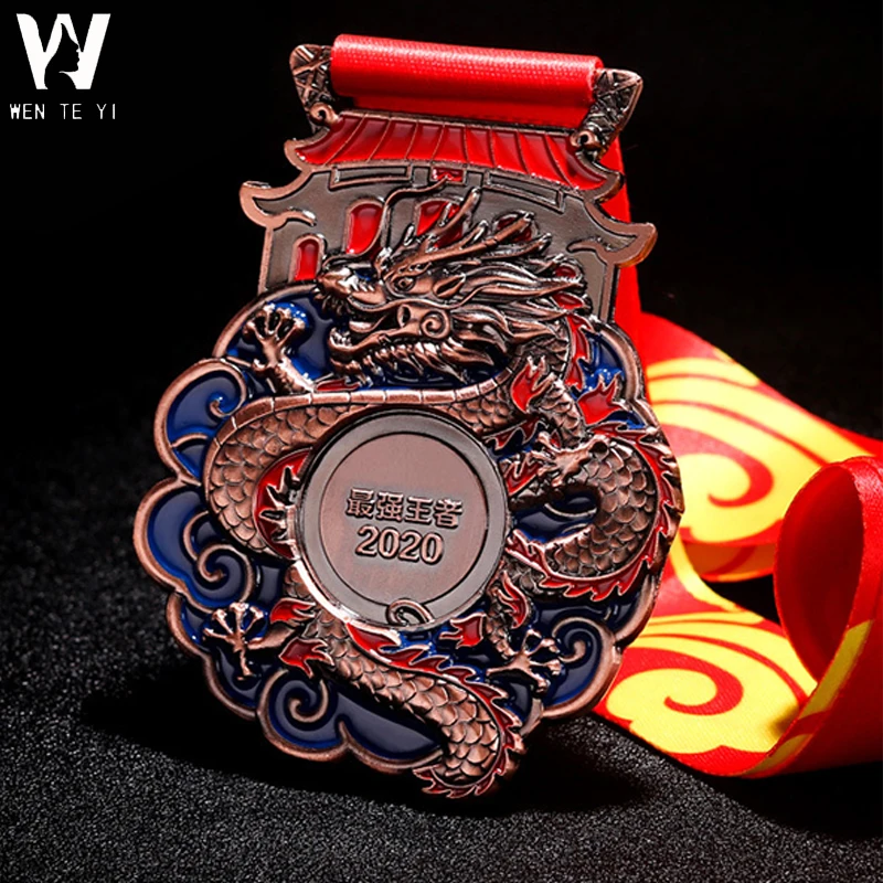 China Factory Price Cheap Powerlifting Football Soccer 3d Sport Logo Metal Sublimation Medals Reasonable Blank And Ribbons