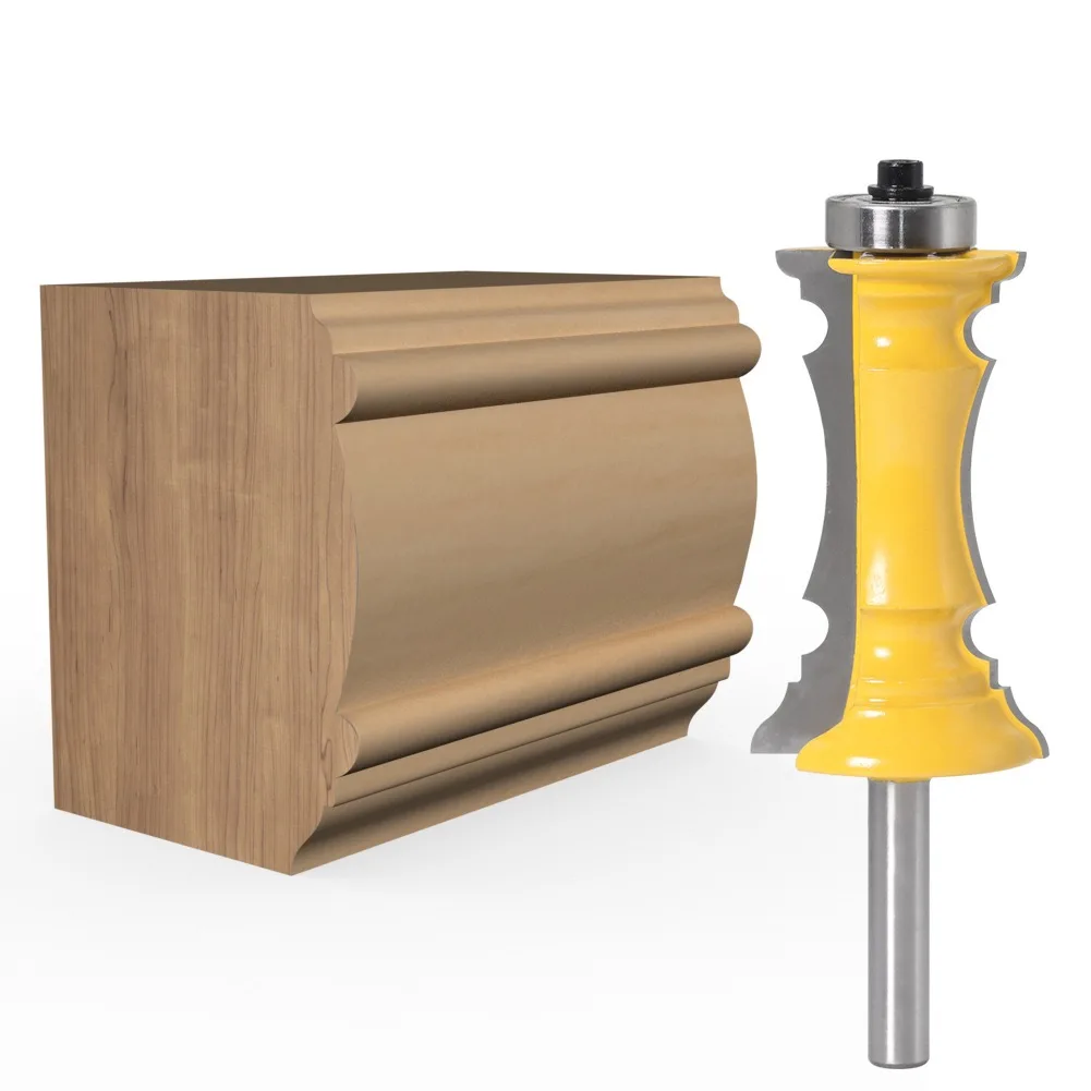 1pc 8mm Shank Mitered Door Molding & Chair Rail Router Bit Line Door knife Tenon Cutter for Woodworking Tools