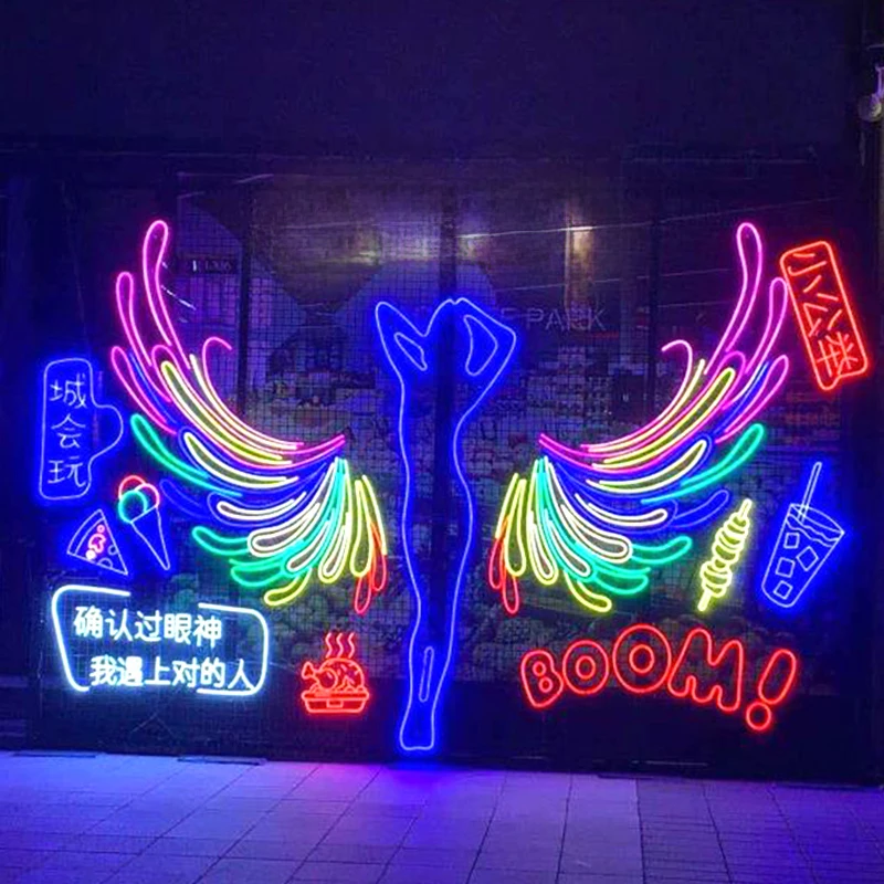 Led Neon Signs Design Your Own Custom Neon Home Decorating Ideas Angel Wings