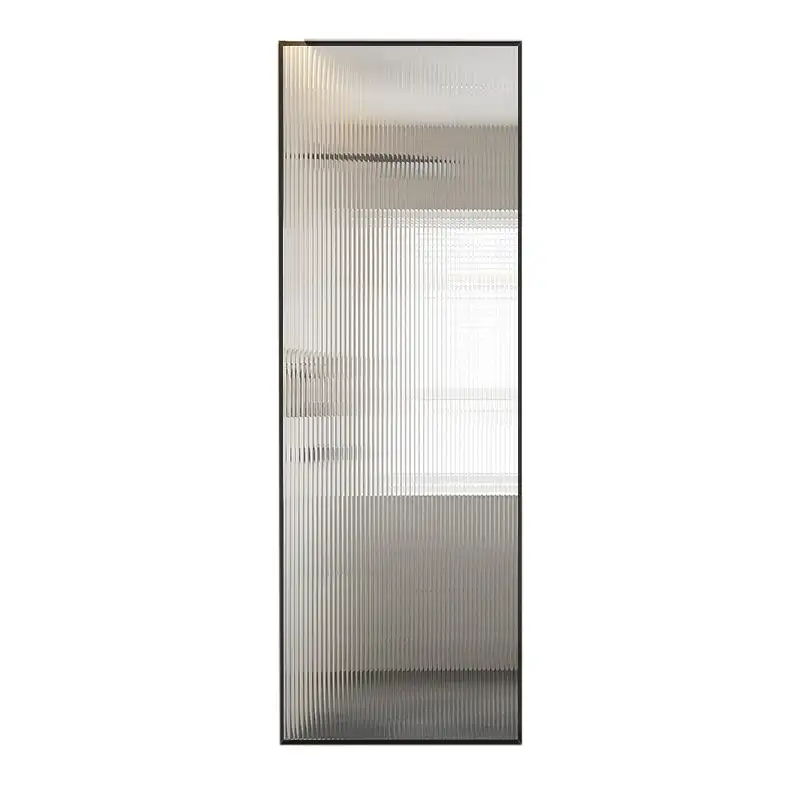 One Fixed Glass Door Tempered Glass Shower Screen Black Stainless Steel Frame Shower Screen