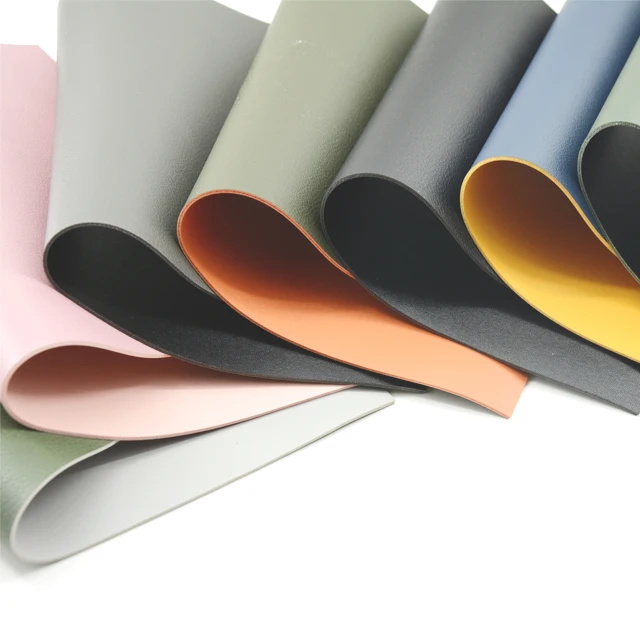 Double Faced PVC Synthetic Leather Faux Leather Two Sided Leather Roll For Handbags Material