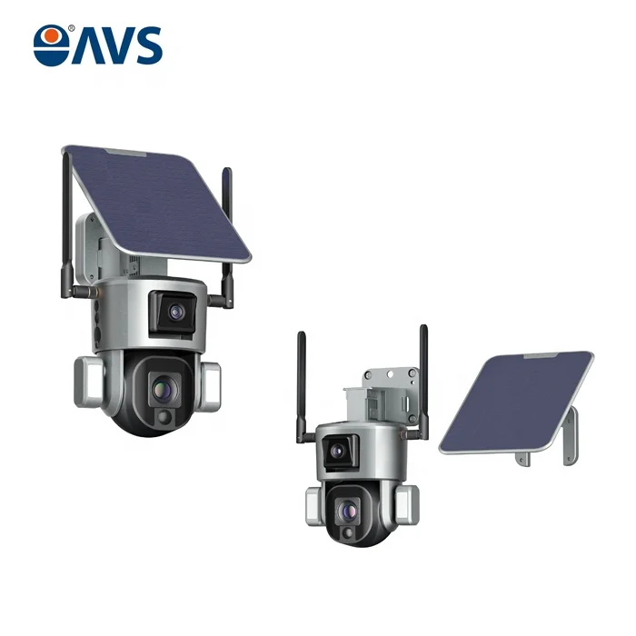 New 4MP 4G 4K HD 10K Zoom Wireless Outdoor Solar Powered Security IP Human Track 8MP Dual Lens CCTV 4G Solar PTZ Camera