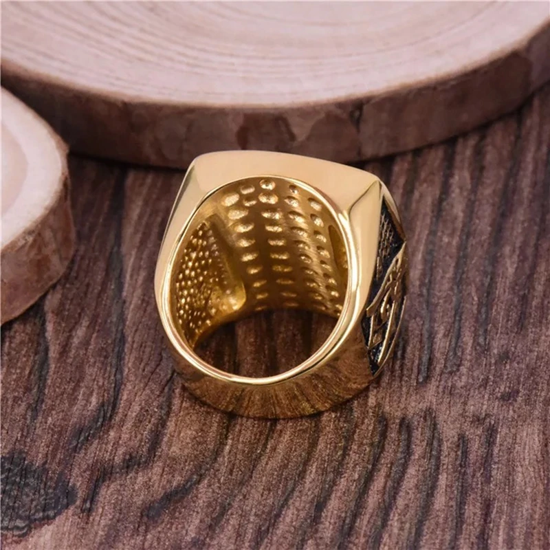 custom 316 stainless steel gold crystal  Illuminati rings masonic eyes ring women girls