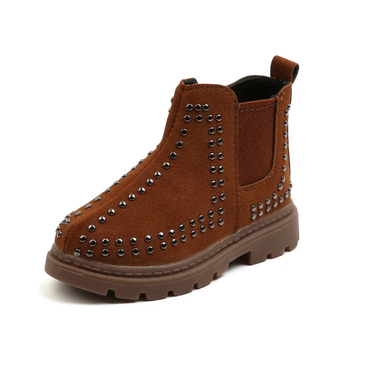 
YY10140S 2020 Most popular baby suede fashion boys and girls boots sude zipper design kids rivet boots 