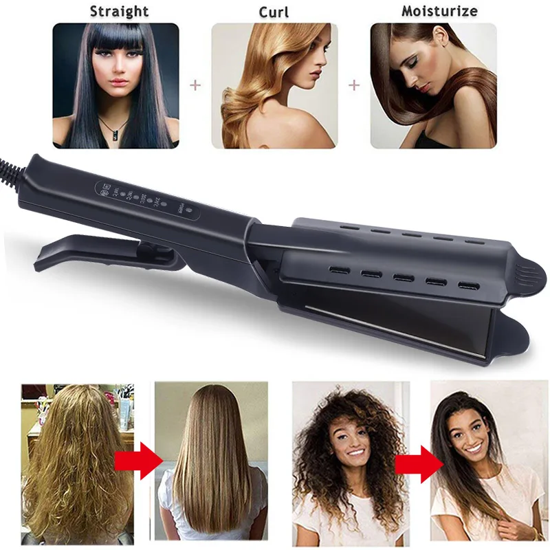 Hot selling 2 in 1 nano titanium steam platinum flat iron hair straightener