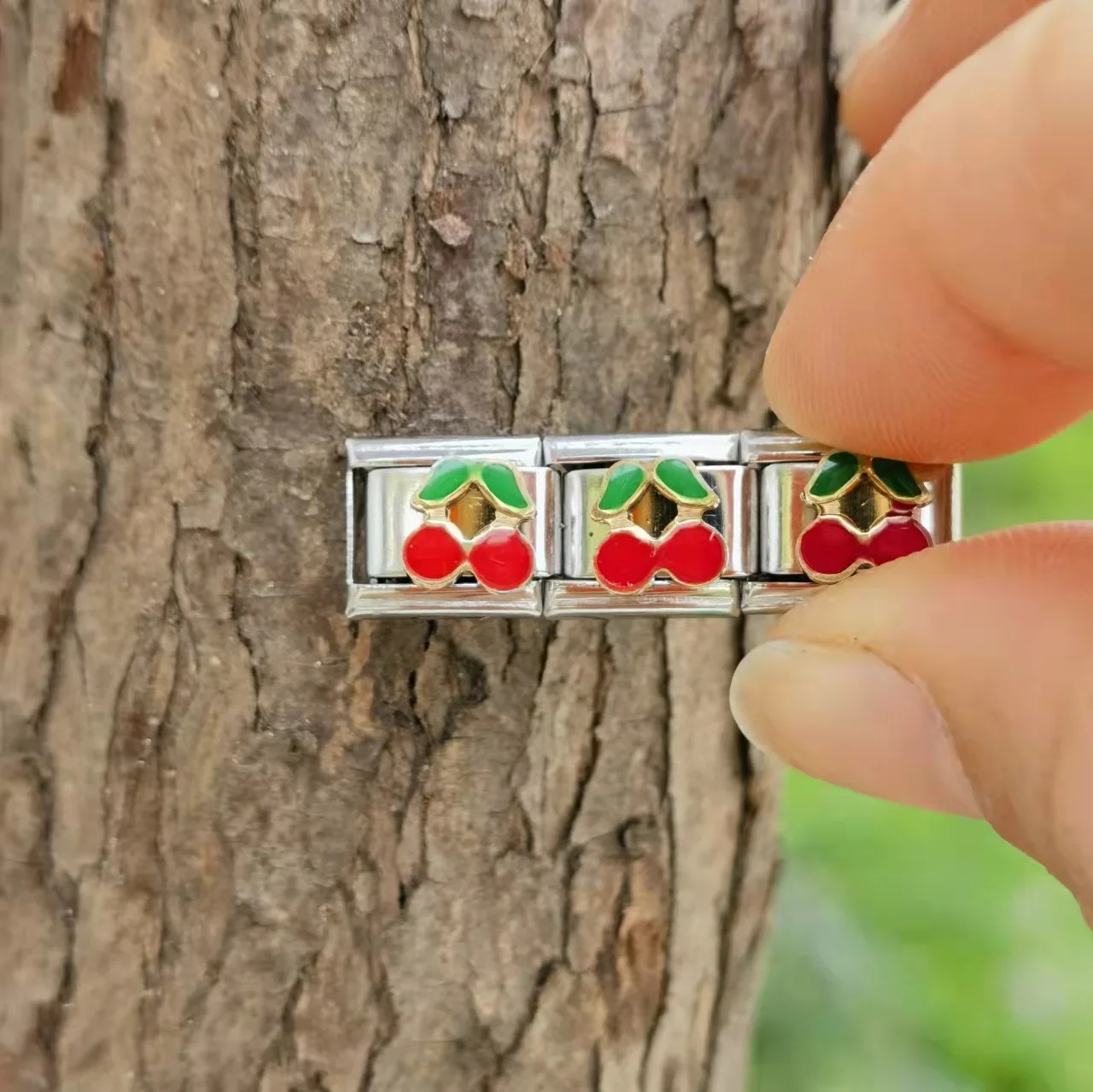 RAKOL BP227 Hot Selling Wholesale Fruit  9mm Stainless Steel Bracelet Food Italian Charms bracelet  Links  For Man And Women