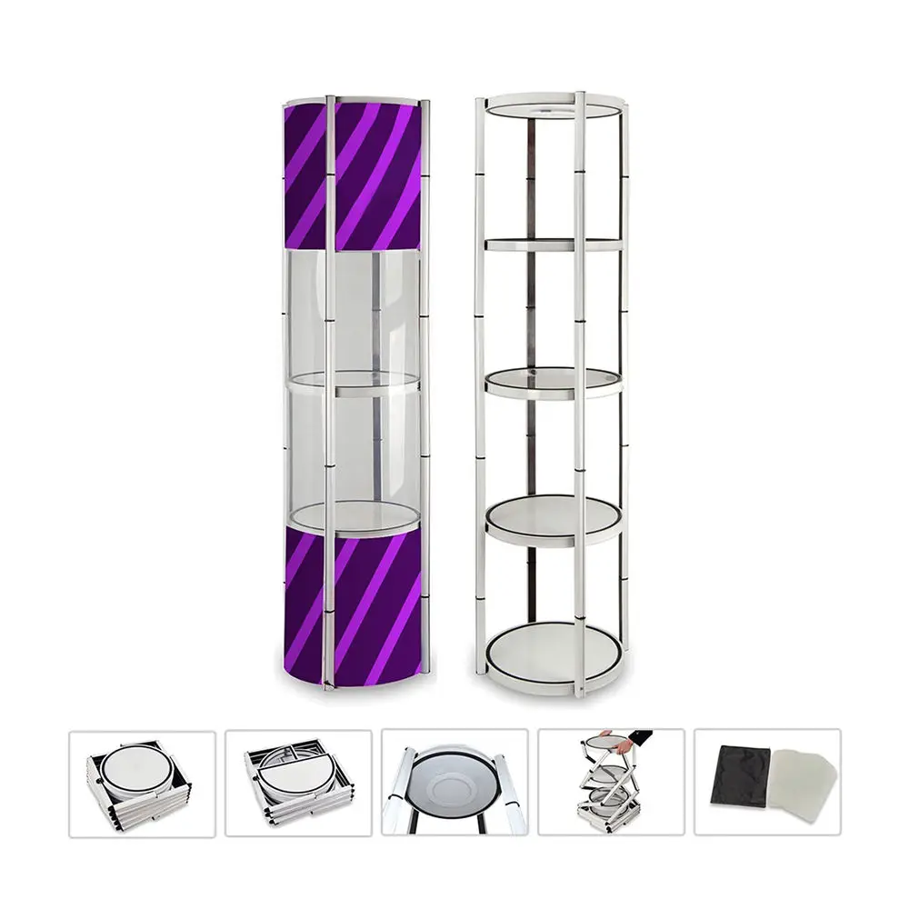 HLY New Design Portable Showcase Twister Tower Aluminum Round Tube Twister Tower Display