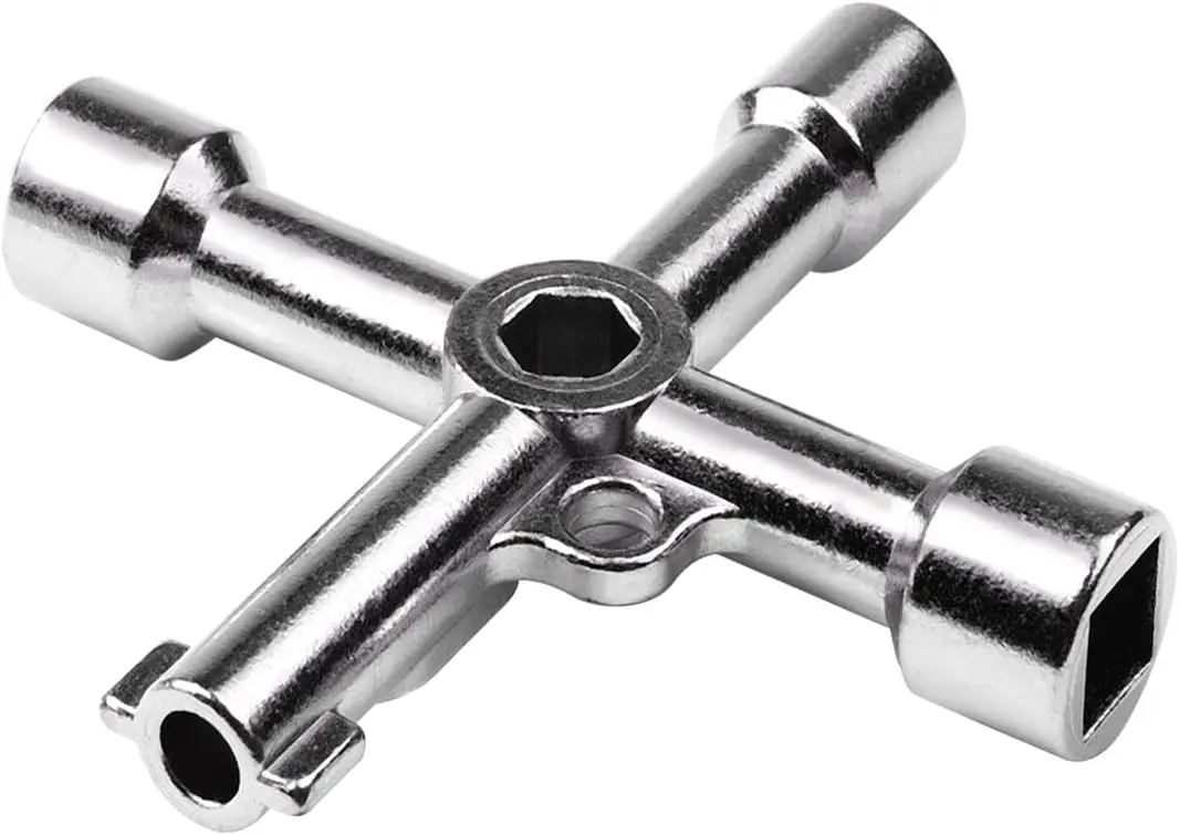 4-Way Multi-Functional Utilities Key Electric Water Gas Meter Box Cupboard Opening Key Cross Key