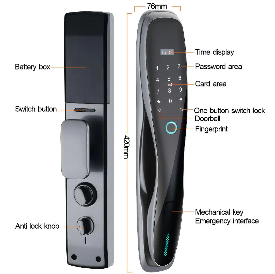 TYSH Tuya Smart Lock Automatic Home Electronic Locks Remote App Control Wifi Fingerprint Lock