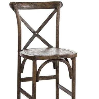 Modern new design wood bar chair high stool dining chair cross back high chair