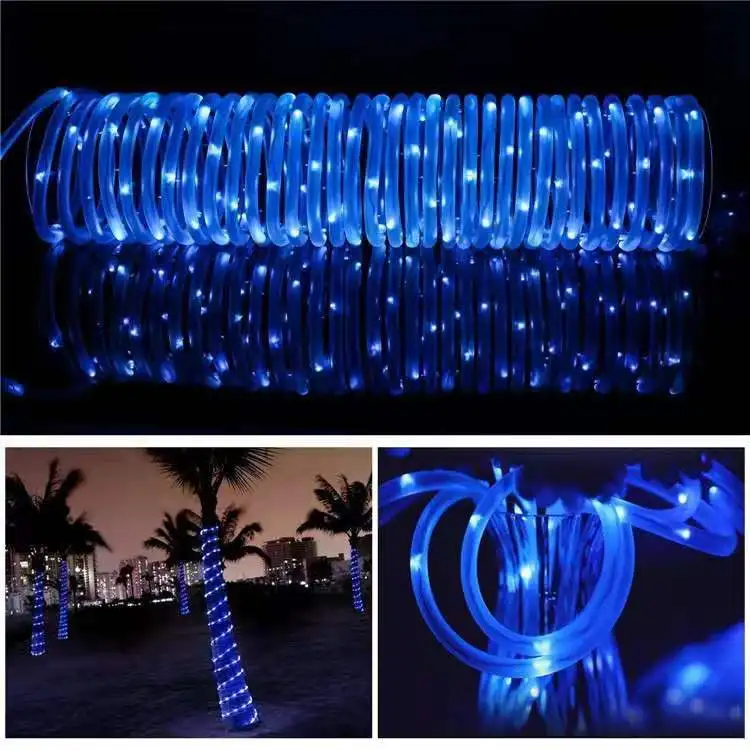 5M 50LED Solar Power Garden Light String Outdoor Rope Tube Led String Fairy Lights for Garden Fence Landscape