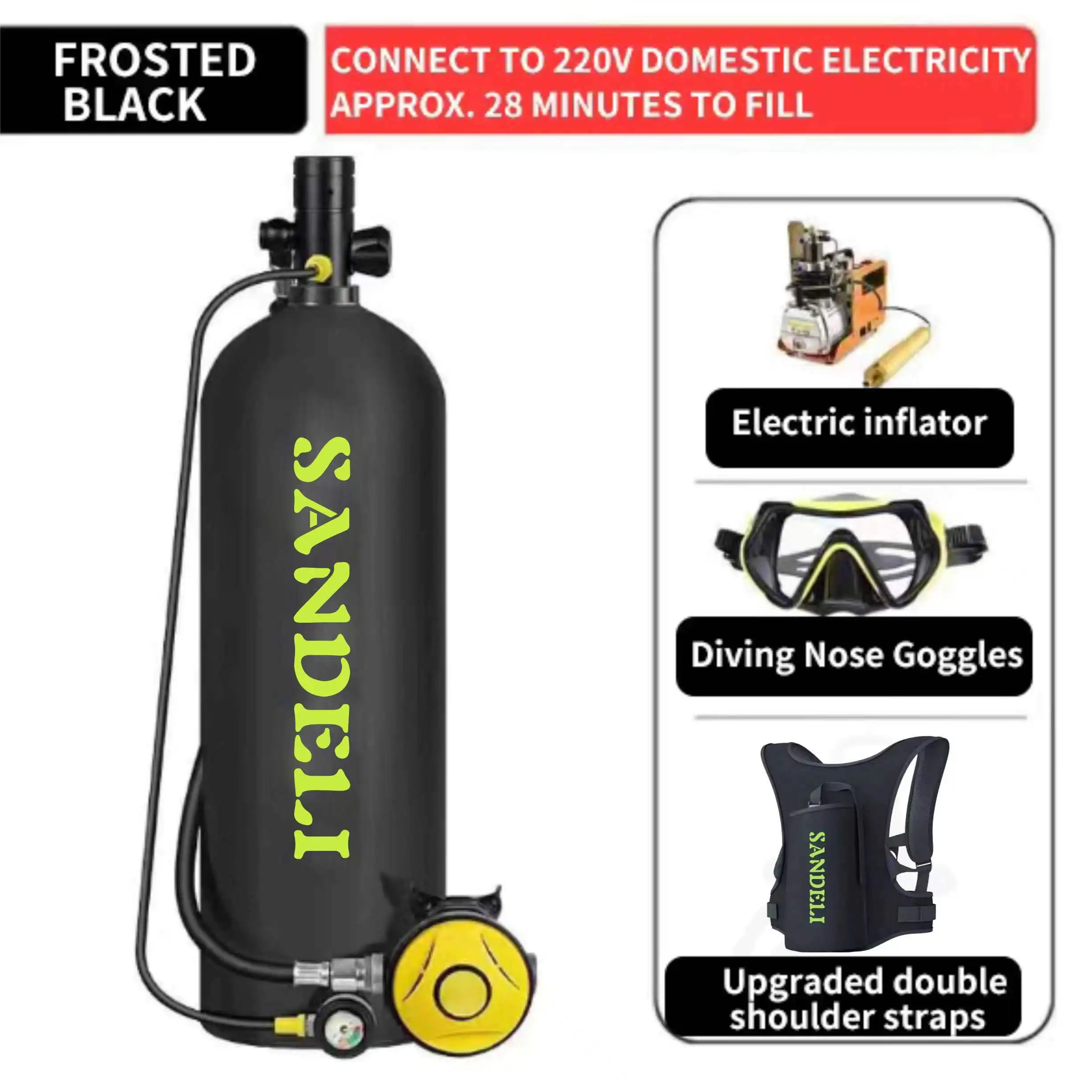 4LBest selling 4L Spare portable Air Oxygen Cylinder Small mini Diving Equipment Breathing Cylinder For diving