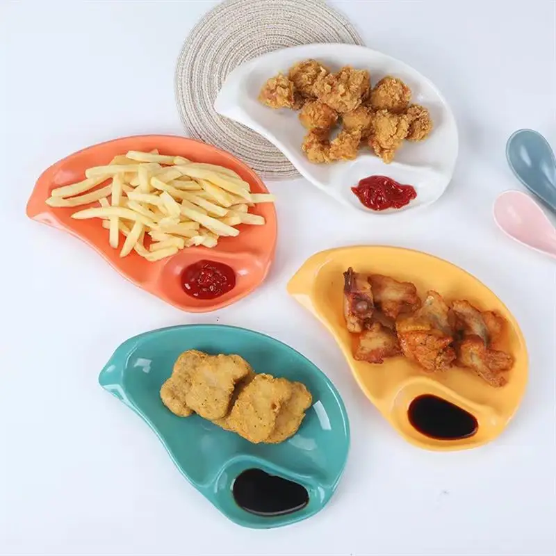 Тарелка Jiaozi с уксусной рамкой Блюдо Поднос для бытовых пельменей посуда фруктовые закуски пластиковые.