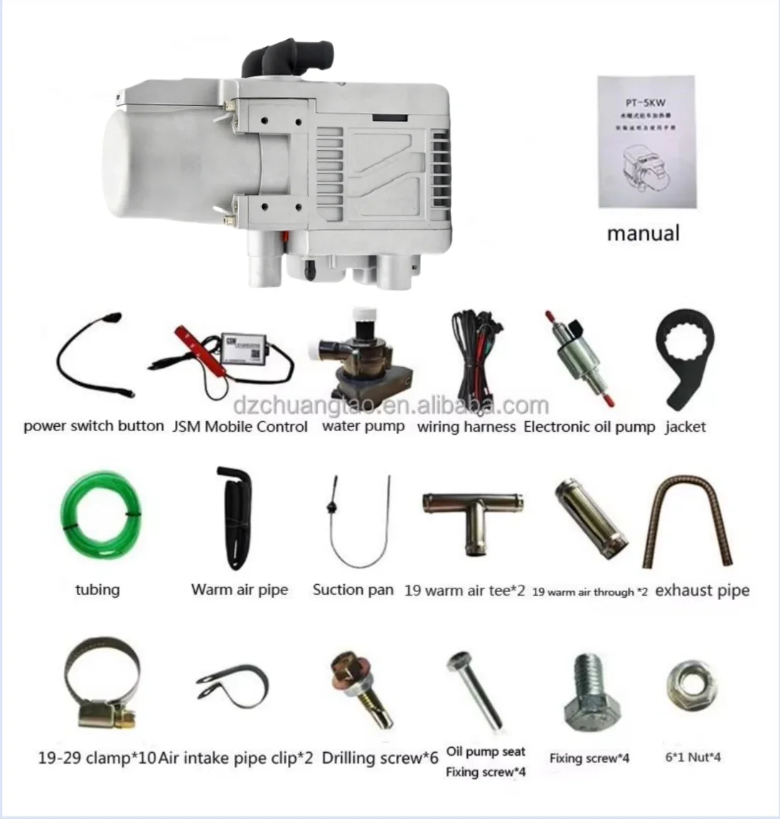 Engine coolant preheater 12v 5kw diesel gasoline water heater for cars sedan pickup trucks