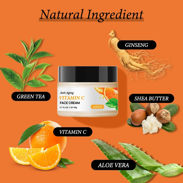 Private Label Facial Skin Care Whitening Anti Ageing Vitamin C E Tone Up Pigmentation 4 in 1 Dark Spot Removing Face Cream