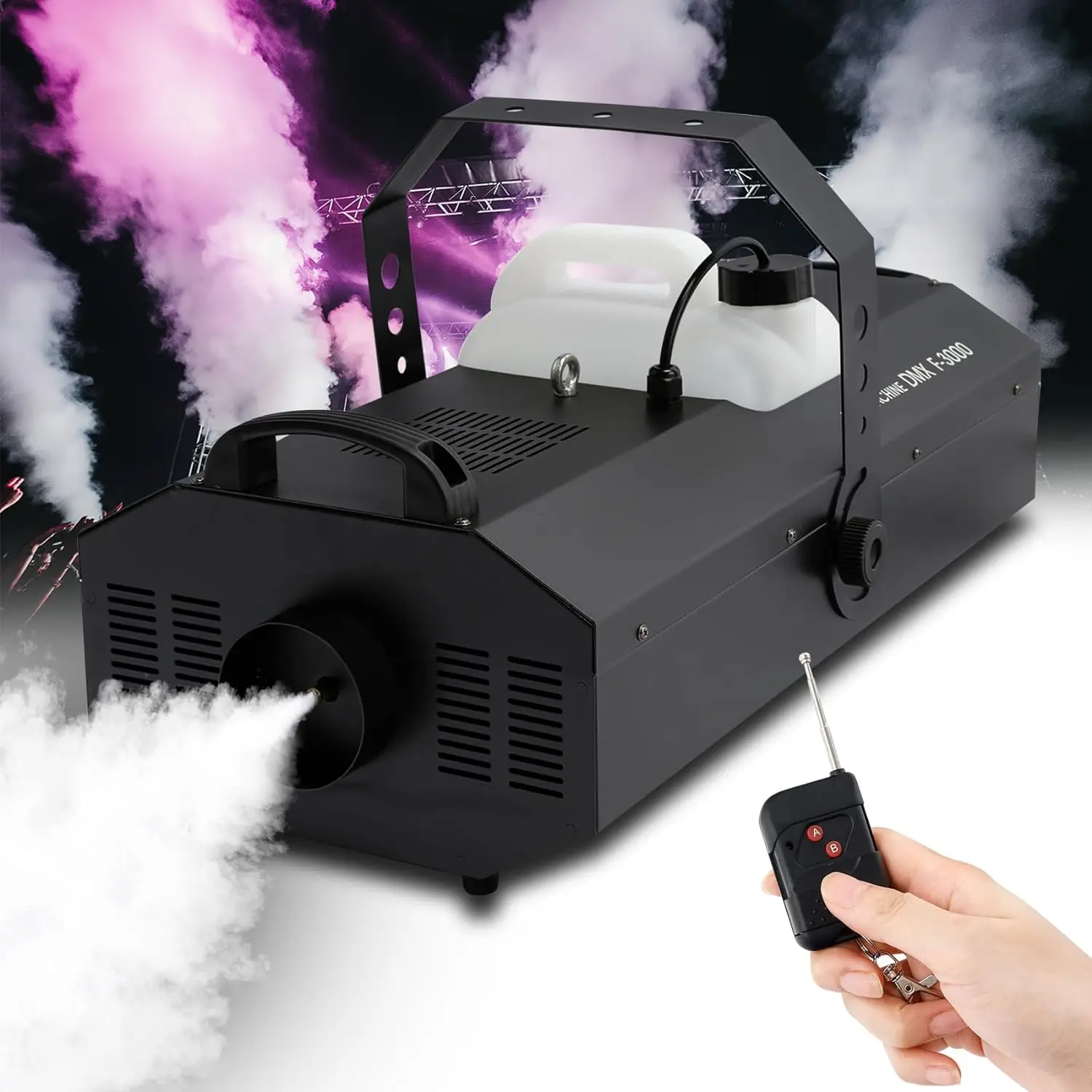 Large 3000W Stage Fog Machine with 5L Large Oil Tank DMX Stage Fogger with Remote Control for Stage Wedding Disco Club Party DJ