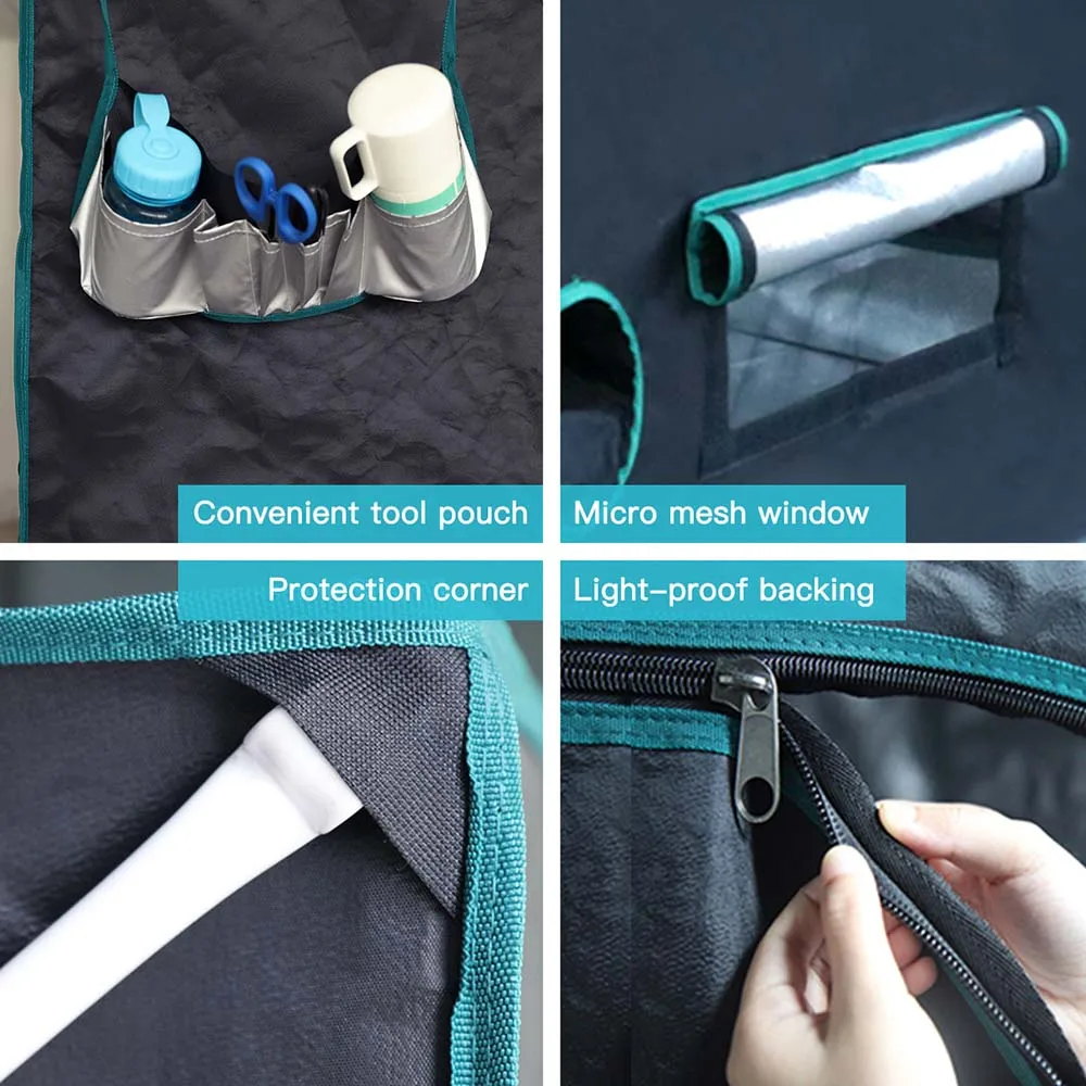 LAMPPLANT 120*120*200 полный комплект система посадки водонепроницаемая 1680D для помещений дешевые палатки выращивания