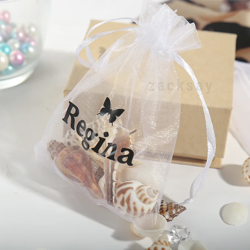 custom large packaging mesh organza jewelry bags Drawstring pouches 7x9 cm for gift/wedding/party