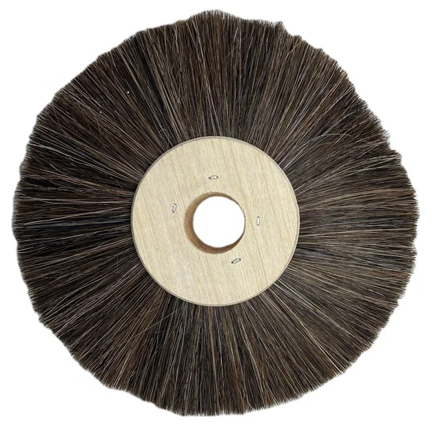 Abrasive Horse Tail Hair Wheel Brush Wood Mops and Round Brushes Rotary  for polishing and shining  as Mops and   Brushes Rotary