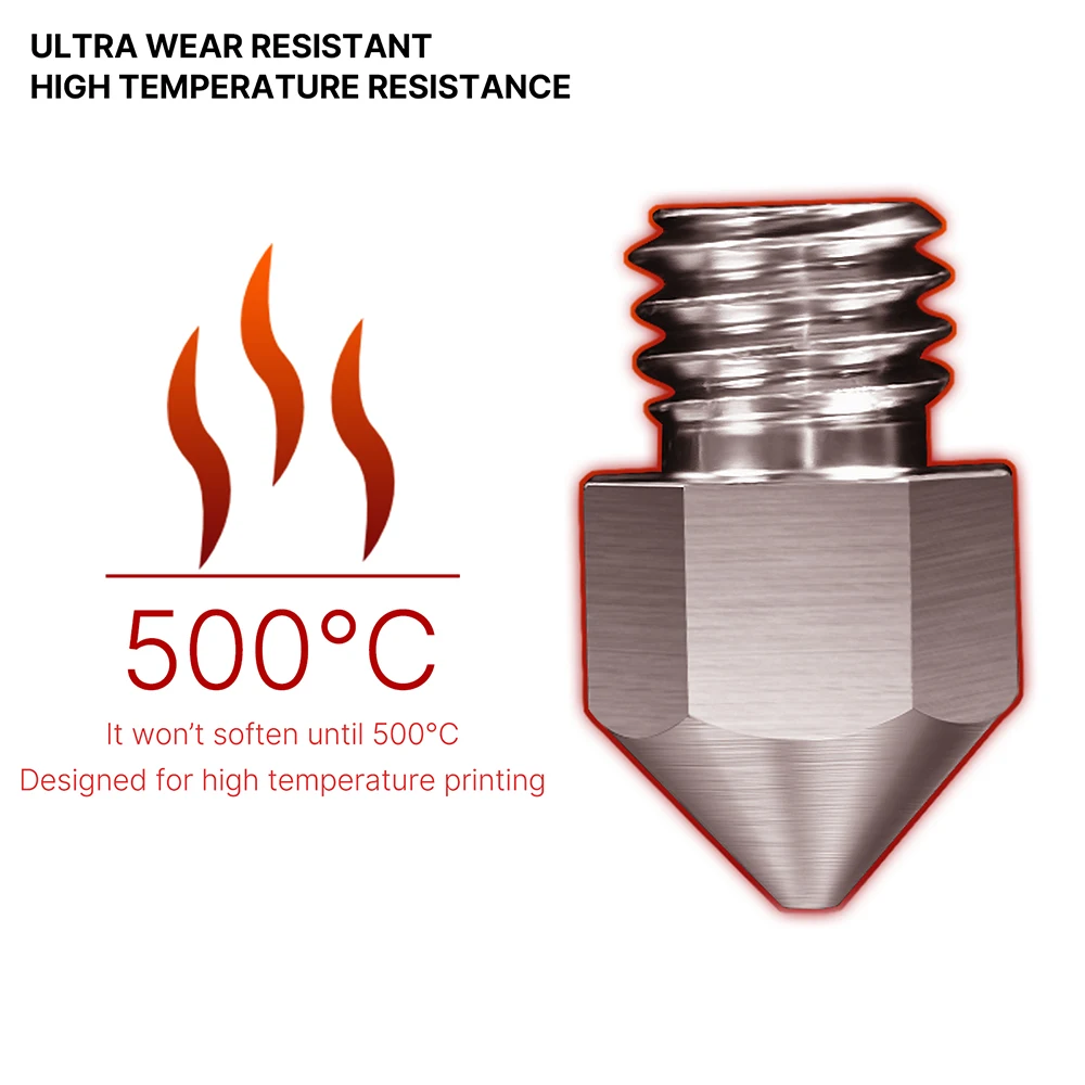 Free Shipping Mixed Sizes 0.25/0.4/0.6/0.8mm Hardened Steel Extruder Nozzle Print Head 3d Printer Mk8 Nozzles