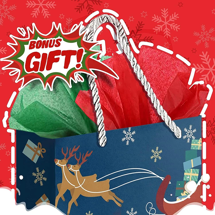 Custom Printing Eco Friendly Large Kids Birthday Merry Christmas Paper Bag Party Gift Bag For Gift