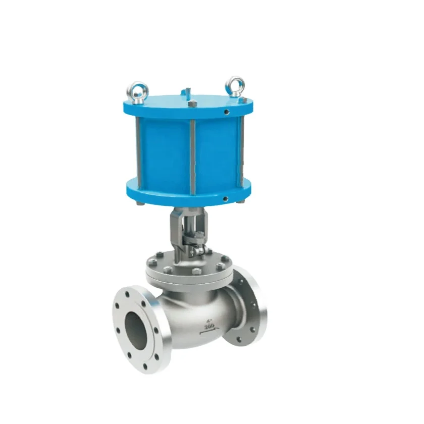 Pneumatic Stainless Steel 2 way Full Flow Water Globe Control Valve with Cylinder