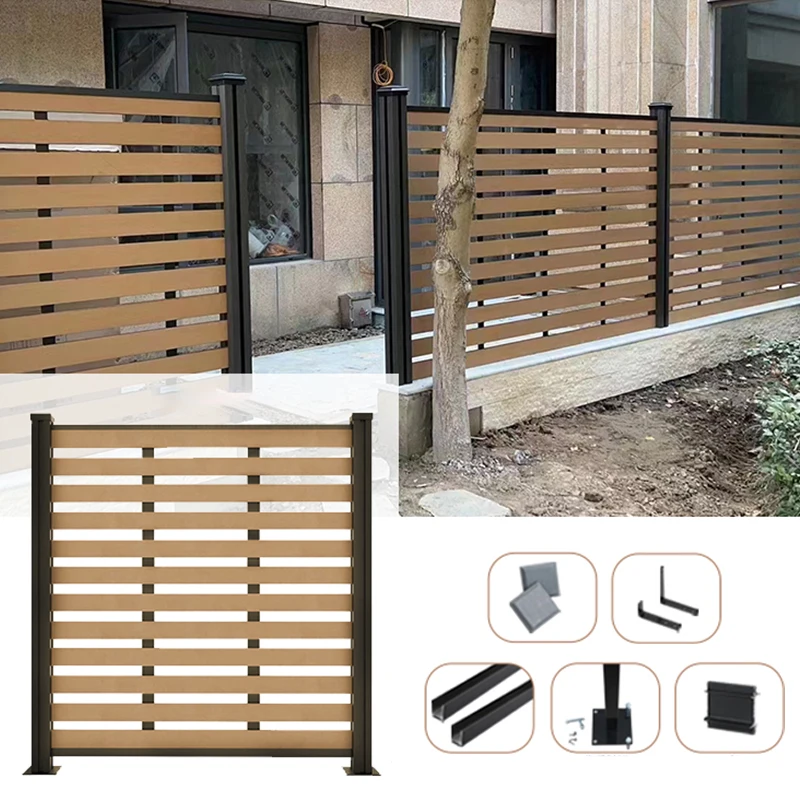 Manufacture Privacy Wood Plastic Composite Fence Balcony Fencing Material Outdoor Garden WPC Fence