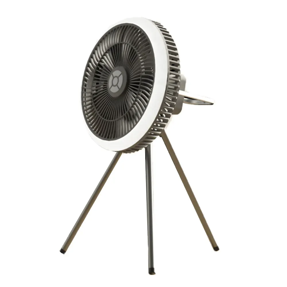 2022 Home Appliance Portable Air Cooling Tripod Fans Table Desktop Using Rechargeable Outdoor Camping Fan with LED Light