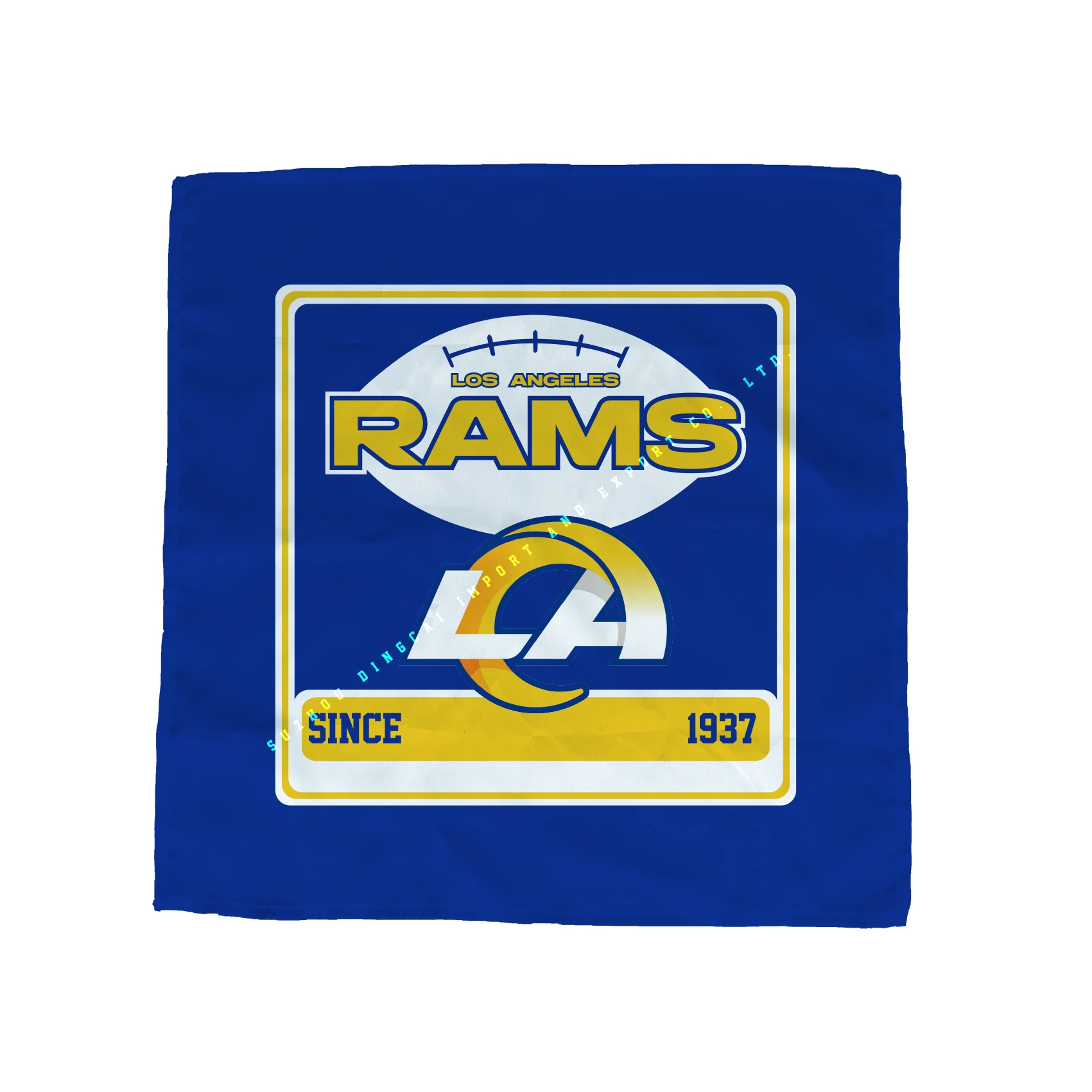 30x30cm 55x55cm 90x90cm Multifunction Durable Use  Los Angeles Rams  Bandana custom magic square headband large handkerchief