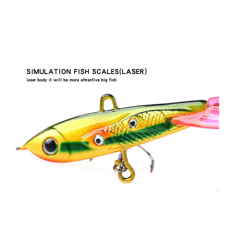 Wholesale 6.3cm 8.5cm Ice Fishing Jig Lure double hooks  Metal Lure balancers Jig