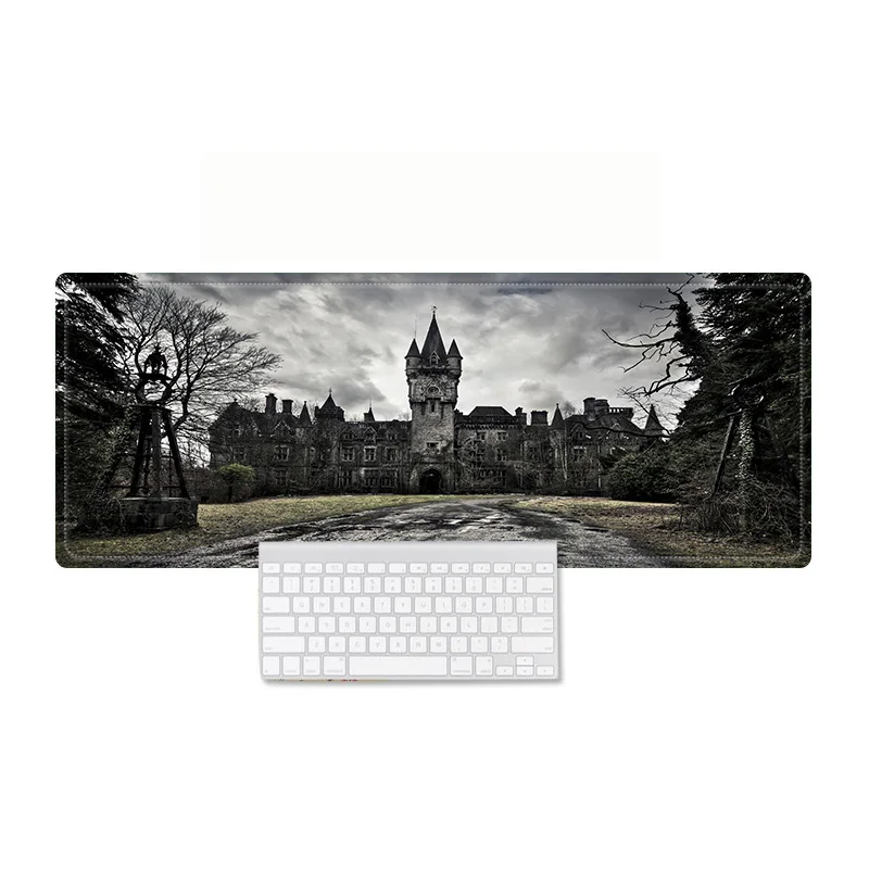 Супер большие коврики с застежкой по краям темного леса, компьютерный коврик для мыши, утолщенный коврик для мыши, настольный Противоскользящий коврик на заказ