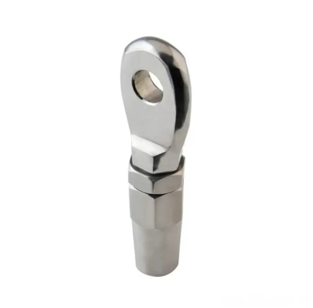 Stainless Steel 304 316 Wire Rope Fitting Adjustable Rigging Terminal End Fitting Swageless Eye Terminal