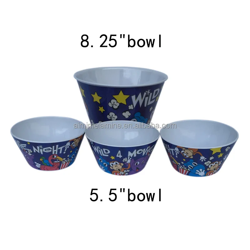 Top Grade Custom Printing Melamine Bowl Factory Wholesale Animal Pattern Melamine Popcorn Bucket