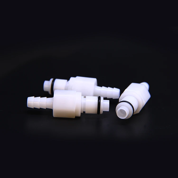 Economic version big flow Plastic Quick coupling with shut-off function hose barb connector male valved connection tube fitting