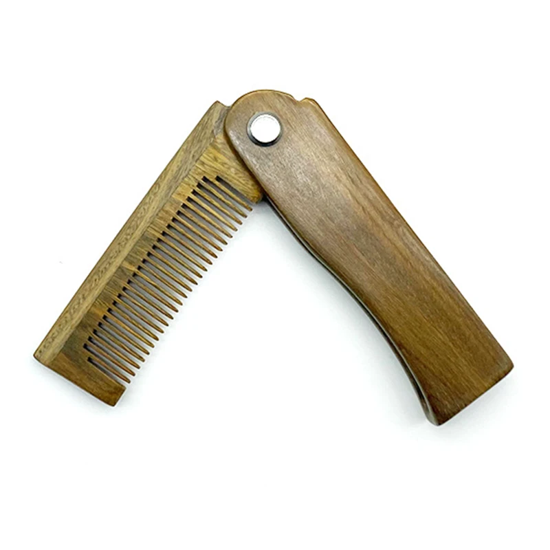 foldable wooden beard comb