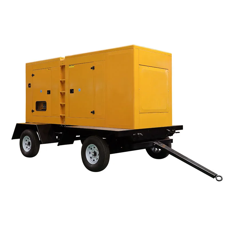 Супер тишина дизельные генераторы с колесами классический 80kw 100kva мобильный прицеп генератор набор корпус