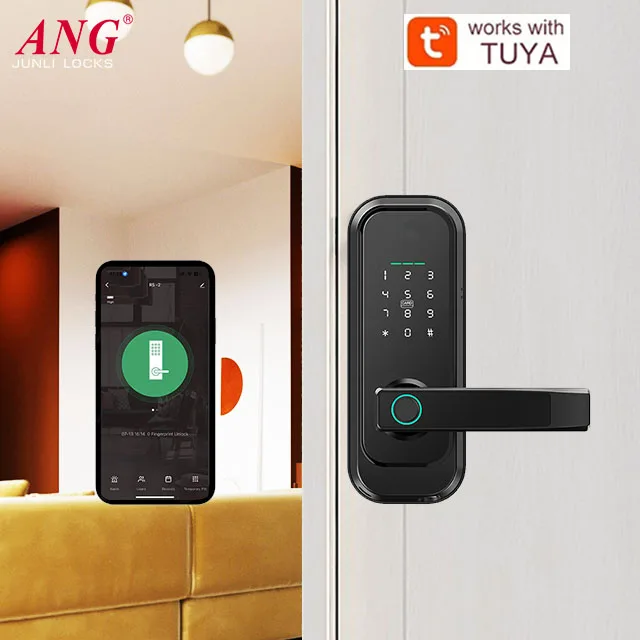 American Hot Sell Easy Install Tuya Digital Electronic Smart Door Lock For Home Hotel Apartment