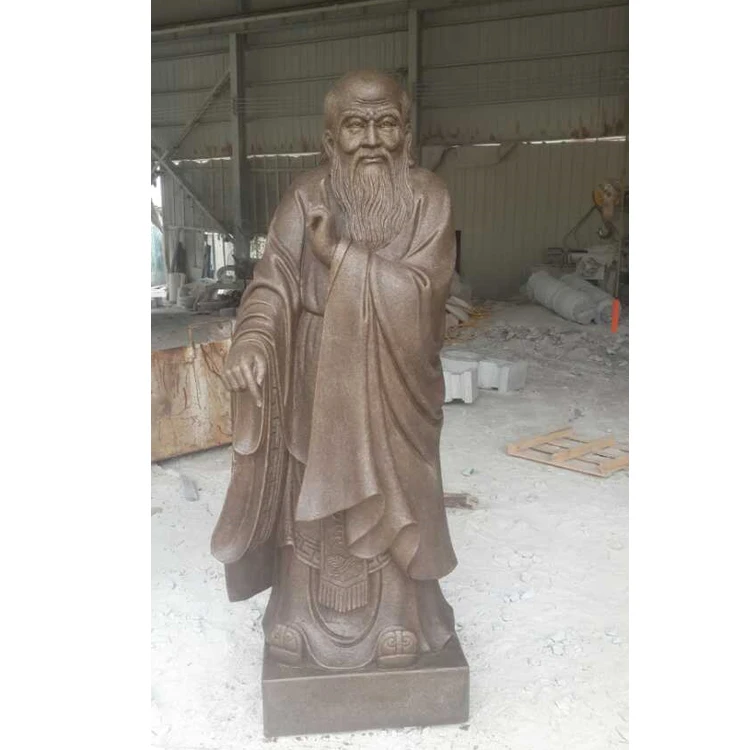 High Quality Natural Stone Figure Carvings Chinese Founder Of Taoism LAO ZI Large Standing Sculpture Stone Statue High 300cm