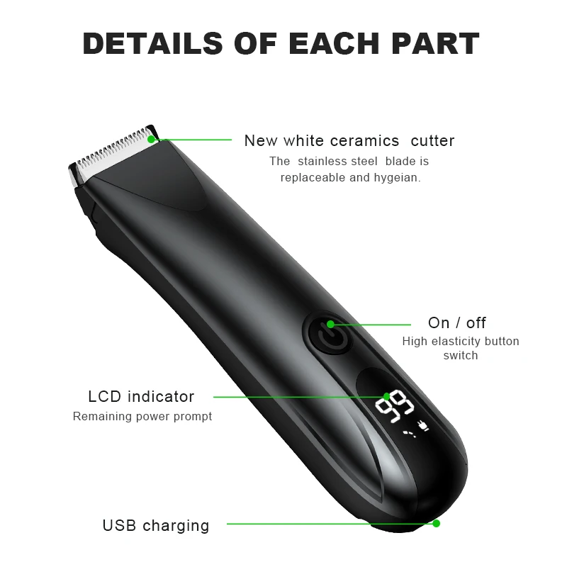 Триммер для уха, триммер для завивки волос, безопасный для кожи водонепроницаемый Электрический уход для тела для мужчин