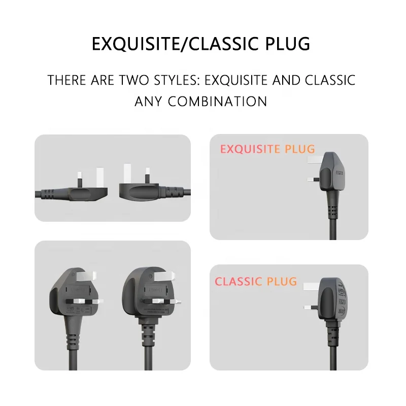 OEM UK power cable Universal international Outlet Socket Plugs Extension Cord 4000W Big Power Plug Electrical Strip