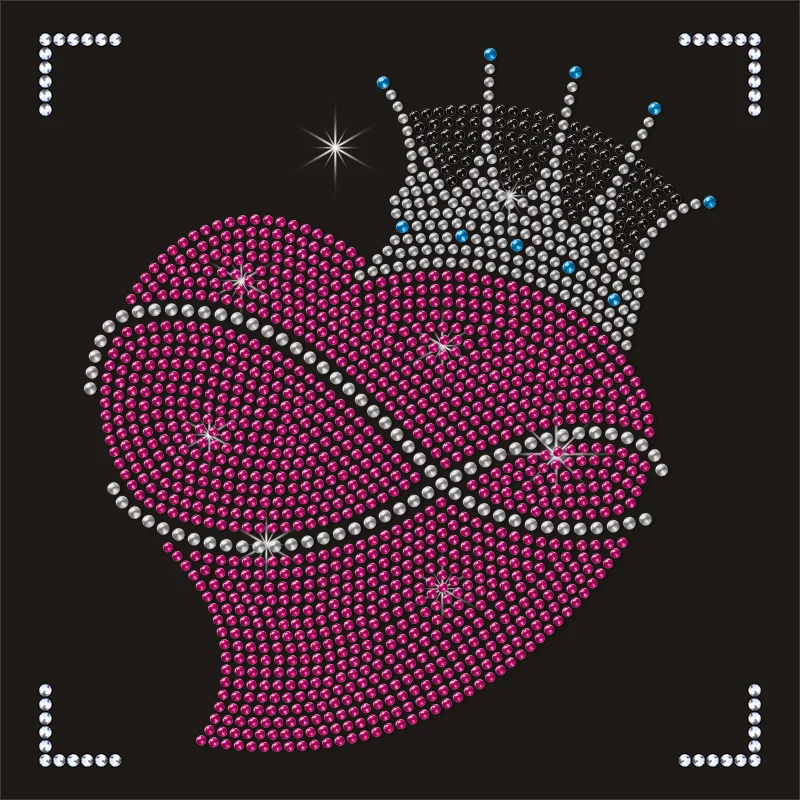 1V6P Rhinestone Transfer Machine with Heat Transfer Design 3D Iron-On Patches Cam Template for Rhinestone Patches